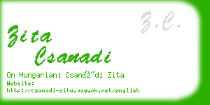 zita csanadi business card